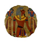 Egyptian Tutunkhamun Pharaoh Design Standard 15  Premium Flano Round Cushions Back