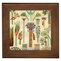 Egyptian Paper Papyrus Hieroglyphs Framed Tiles by Celenk