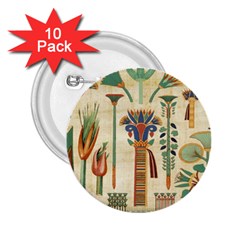 Egyptian Paper Papyrus Hieroglyphs 2 25  Buttons (10 Pack)  by Celenk