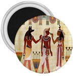 Egyptian Design Man Woman Priest 3  Magnets Front