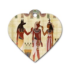 Egyptian Design Man Woman Priest Dog Tag Heart (two Sides) by Celenk