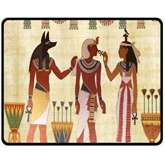 Egyptian Design Man Woman Priest Double Sided Fleece Blanket (medium)  by Celenk