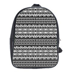 Zentangle Lines Pattern School Bag (large)