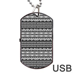 Zentangle Lines Pattern Dog Tag Usb Flash (two Sides) by Celenk