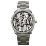 Man Ethic African People Collage Sport Metal Watch Front