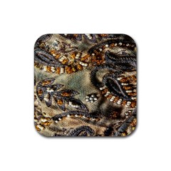 Texture Textile Beads Beading Rubber Coaster (square)  by Celenk