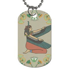 Egyptian Woman Wings Design Dog Tag (one Side) by Celenk