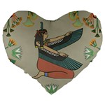Egyptian Woman Wings Design Large 19  Premium Flano Heart Shape Cushions Back