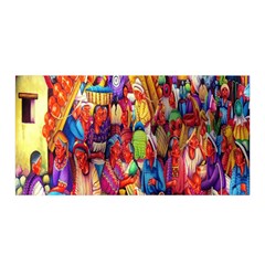 Guatemala Art Painting Naive Satin Wrap by Celenk