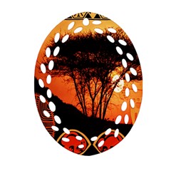 Africa Safari Summer Sun Nature Oval Filigree Ornament (two Sides) by Celenk