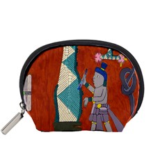 Mexico Puebla Mural Ethnic Aztec Accessory Pouches (small)  by Celenk