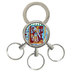 Mexico Puebla Mural Ethnic Aztec 3-ring Key Chains by Celenk