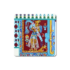 Mexico Puebla Mural Ethnic Aztec Square Magnet