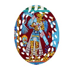 Mexico Puebla Mural Ethnic Aztec Ornament (oval Filigree) by Celenk