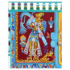 Mexico Puebla Mural Ethnic Aztec Drawstring Bag (small) by Celenk