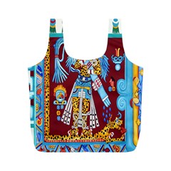 Mexico Puebla Mural Ethnic Aztec Full Print Recycle Bags (m)  by Celenk