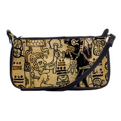 Mystery Pattern Pyramid Peru Aztec Font Art Drawing Illustration Design Text Mexico History Indian Shoulder Clutch Bags