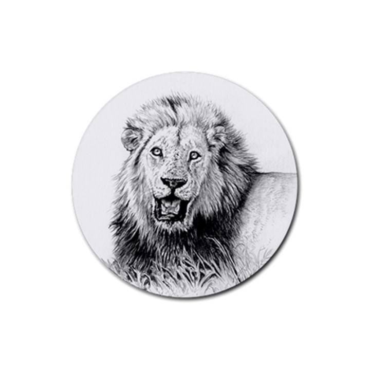 Lion Wildlife Art And Illustration Pencil Rubber Coaster (Round) 