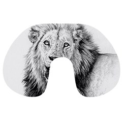 Lion Wildlife Art And Illustration Pencil Travel Neck Pillows by Celenk