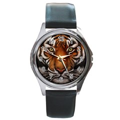 The Tiger Face Round Metal Watch