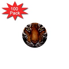 The Tiger Face 1  Mini Buttons (100 pack) 