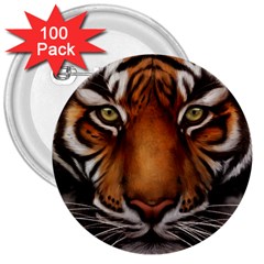 The Tiger Face 3  Buttons (100 pack) 