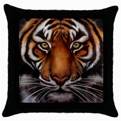 The Tiger Face Throw Pillow Case (Black)