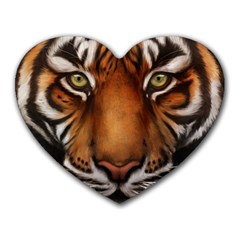 The Tiger Face Heart Mousepads