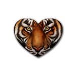 The Tiger Face Rubber Coaster (Heart)  Front