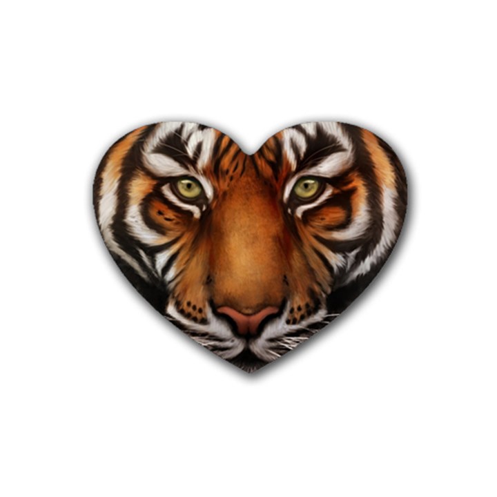 The Tiger Face Rubber Coaster (Heart) 