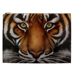 The Tiger Face Cosmetic Bag (xxl)  by Celenk