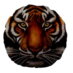 The Tiger Face Large 18  Premium Flano Round Cushions