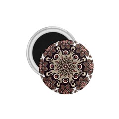 Mandala Pattern Round Brown Floral 1 75  Magnets by Celenk