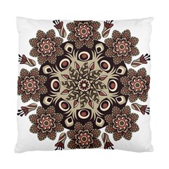 Mandala Pattern Round Brown Floral Standard Cushion Case (one Side) by Celenk