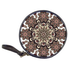 Mandala Pattern Round Brown Floral Classic 20-cd Wallets by Celenk