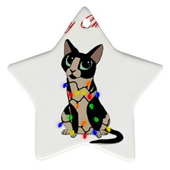 Meowy Christmas Ornament (star) by Valentinaart