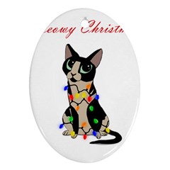 Meowy Christmas Oval Ornament (two Sides) by Valentinaart