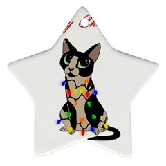 Meowy Christmas Star Ornament (two Sides) by Valentinaart