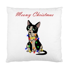 Meowy Christmas Standard Cushion Case (one Side) by Valentinaart