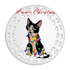 Meowy Christmas Ornament (round Filigree)