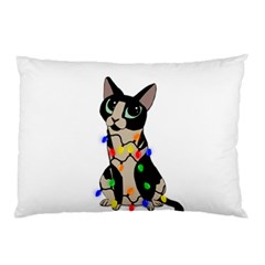 Meowy Christmas Pillow Case (two Sides) by Valentinaart