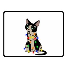 Meowy Christmas Double Sided Fleece Blanket (small)  by Valentinaart