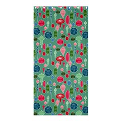Vintage Christmas Hand-painted Ornaments In Multi Colors On Teal Shower Curtain 36  X 72  (stall)  by PodArtist