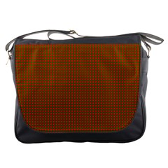 Classic Christmas Red And Green Houndstooth Check Pattern Messenger Bags by PodArtist