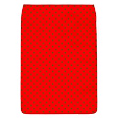 Small Christmas Green Polka Dots On Red Flap Covers (l)  by PodArtist