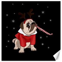 Pug Xmas Canvas 20  X 20   by Valentinaart