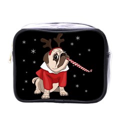 Pug Xmas Mini Toiletries Bags by Valentinaart