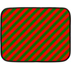 Red And Green Christmas Candycane Stripes Double Sided Fleece Blanket (mini)  by PodArtist