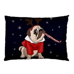 Pug Xmas Pillow Case by Valentinaart