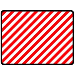Christmas Red And White Candy Cane Stripes Double Sided Fleece Blanket (large)  by PodArtist